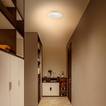 LED小型シーリングライト パネルライト 人感センサー付き 電球色 アイリスオーヤマ