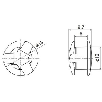 ワンプッシュリベット(パンロック/10個)Φ6.0mm/10mm EA527CAシリーズ エスコ