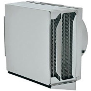 SUS製 角形耐外風フード 縦ギャラリ FD120度 網3M 左右開口・前方吹き・ドレン皿付タイプ - メルコエアテクノロジー(旧:メルコエアテック)