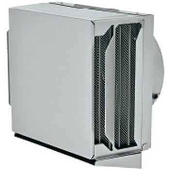 SUS製 角形耐外風フード 縦ギャラリ FD120度 網5M 左右開口・前方吹き・ドレン皿付タイプ - メルコエアテクノロジー(旧:メルコエアテック)