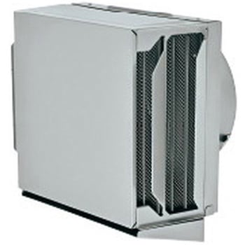 SUS製 角形耐外風フード 縦ギャラリ FD72度 網5M 左右開口・前方吹き・ドレン皿付タイプ - メルコエアテクノロジー(旧:メルコエアテック)