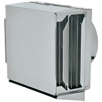 SUS製 角形耐外風フード 縦ギャラリ FD120度 網10M 左右開口・前方吹き・ドレン皿付タイプ - メルコエアテクノロジー(旧:メルコエアテック)