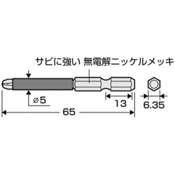 細軸ドライバービット(ショート防止カバー付)65mm EA813Aシリーズ エスコ