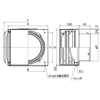 SUS製 角形耐外風フード 縦ギャラリ 左右開口・前方吹きタイプ 排気専用 メルコエアテクノロジー(旧:メルコエアテック)