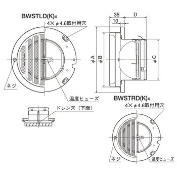 SUS製ベントキャップ 縦ギャラリ 網10M FD120度 右吹き メルコエアテクノロジー(旧:メルコエアテック)