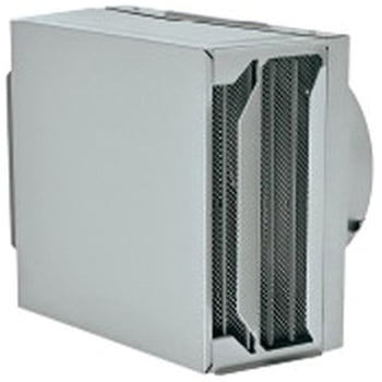 SUS製 角形耐外風フード 縦ギャラリ 網3M FD120度 左右開口・前方吹きタイプ メルコエアテクノロジー(旧:メルコエアテック)
