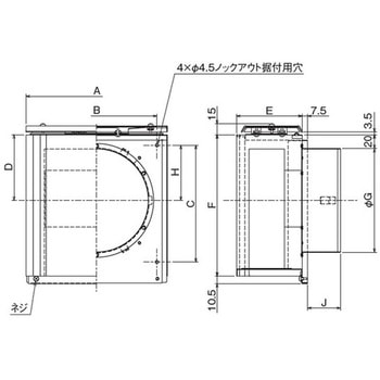 SUS製 防音形スクエアフード 網10M 雨滴音低減・給気専用 - メルコエアテクノロジー(旧:メルコエアテック)