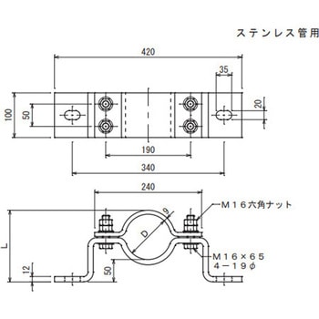 支持管取付金物 底板付 大阪避雷針工業(OHK)