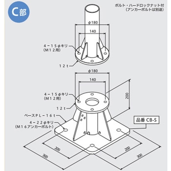 コンパクトポール用取付台 - 大阪避雷針工業(OHK)