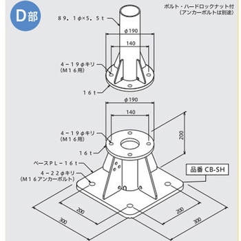 コンパクトポール用取付台 - 大阪避雷針工業(OHK)