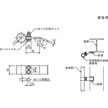 6041 支持管取付金物 大阪避雷針工業(OHK) 65664536