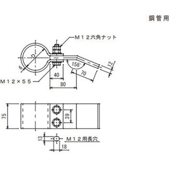 支持管取付金物 底板付 大阪避雷針工業(OHK)