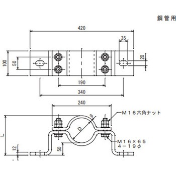 支持管取付金物 底板付 大阪避雷針工業(OHK)