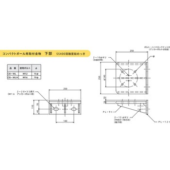 コンパクトポール用下部取付金 - 大阪避雷針工業(OHK)
