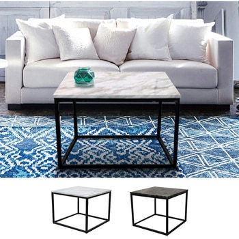 大理石調サイドテーブル(正方形) - アーバン