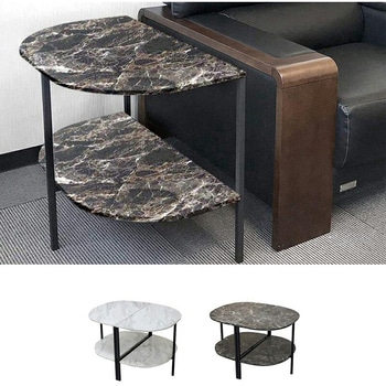 大理石調半円テーブル(半円形) アーバン