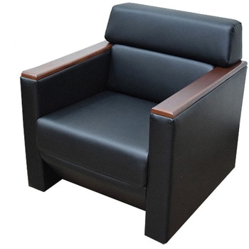 応接ソファ 木肘タイプ  1人掛け(PVC) アーバン