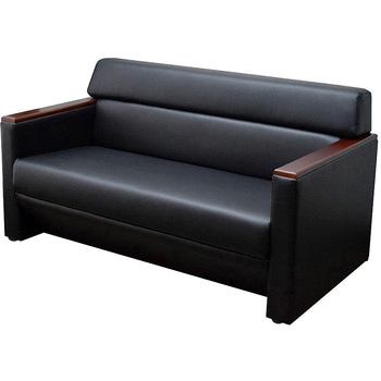 応接ソファ 木肘タイプ  2人掛け(PVC) アーバン