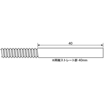 PTFE極細波型フレキチューブ ストレート部(外径基準)1m NO.9003-RPL_TYPEAシリーズ ニチアス