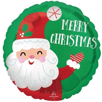 ポップバルーン(AG18インチスマイリーサテンサンタクリスマス) アルファ[販促]