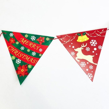 クリスマスリボンフラッグガーランド アルファ[販促]