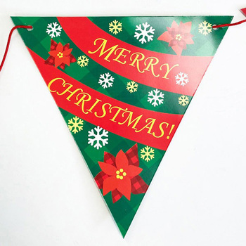 クリスマスリボンフラッグガーランド アルファ[販促]