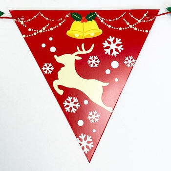 クリスマスリボンフラッグガーランド アルファ[販促]