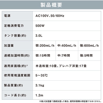 丸洗いスチーム式加湿器 アイリスオーヤマ
