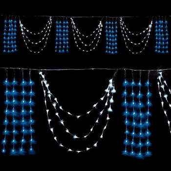 LED3連ドレープライト(ホワイト/ブルー) アルファ[販促]