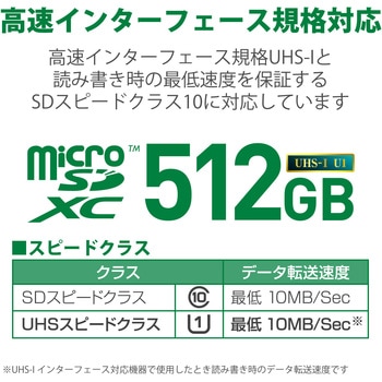 マイクロSDカード 【UHS-I U1】 SD変換アダプタ付 防水(IPX7) データ復旧サービス メモリーカード エレコム