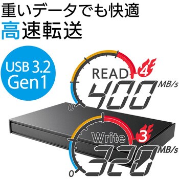 SSD 外付け ポータブル USB3.2(Gen1) 耐衝撃 耐振動 エレコム