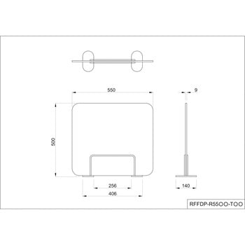 RFFDP-R55BE-TBK フェルトデスクトップパネル W550×H500 R型 置き式