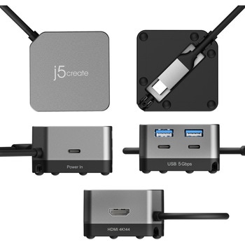 USB-C フレキシブルポート搭載 4K/144 HDMI 6-in-1 マルチハブ j5 create