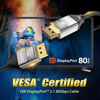 VESA認証取得 DisplayPort 2.1 16K/60Hz ケーブル j5 create