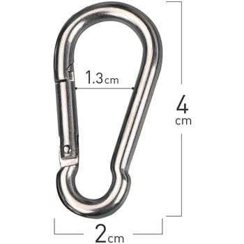 ステンレスカラビナ 高耐久 コンパクト 落下防止 10個セット AFF WARE