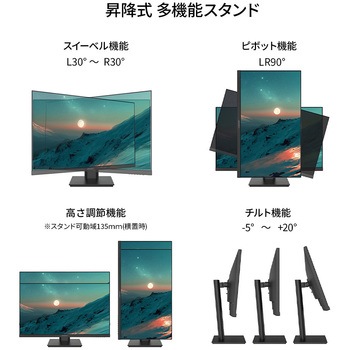 液晶ディスプレイ 24型/1920×1200/HDMI×1、DP×1、USB-C×1/ブラック/スピーカー有/2年保証 JAPANNEXT