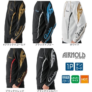 GM3766 2WAYウォームジップシャツ #ブラック×ブルー がまかつ Gamakatsu