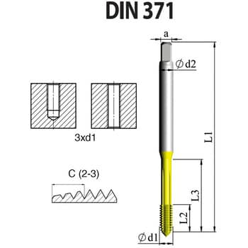 DIN 高性能 転造タップ(ISO・メートル寸法・並目) カーメックス ロール