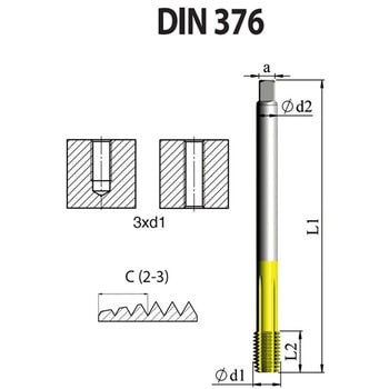 DIN 高性能 転造タップ(ISO・メートル寸法・並目) カーメックス