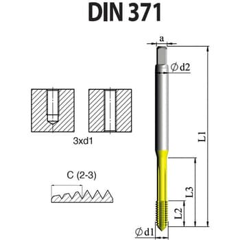 DIN 高性能 転造タップ(UNC・インチ寸法・並目) カーメックス ロール