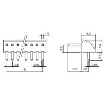NHコネクター 2.5mmピッチベース付 JST(日本圧着端子製造)