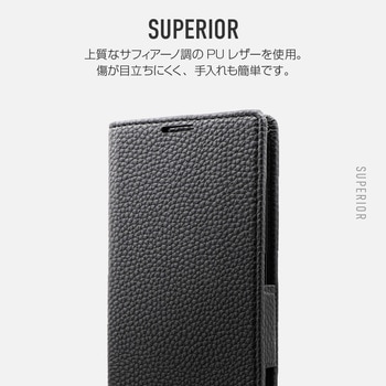 Galaxy A52 5G SC-53B 超強化ガラス クリア+本革風レザーフラップケース「SUPERIOR」 ブラック - Granest