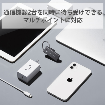 ヘッドホン ヘッドセット マイク付き 無線 Bluetooth ワイヤレス 片耳 防水 IPX5対応 ハンズフリー USB Type-C端子 ブラック エレコム