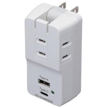 AC100V/14A 3口タップ USB A・Cポート各1個付 エスコ