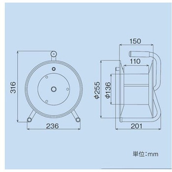 AC125V/15A/30m コードリール 温度センサー付 エスコ