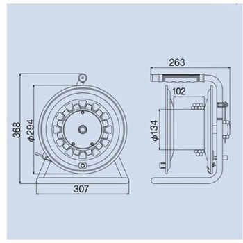 AC125V/15A/30m コードリール 元置型・漏電遮断 エスコ
