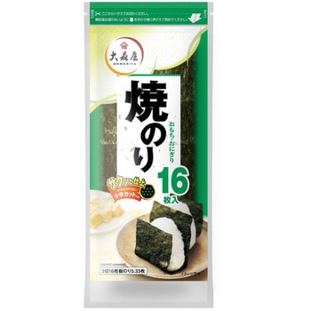 おもちおにぎり焼のり3切16枚 大森屋