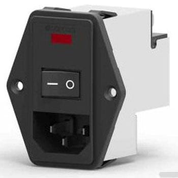 IECインレット 2極 フランジマウント 6A 115 V ac、230 V ac TE Connectivity Japan(旧:TYCOELECTRONICS(タイコエレクトロニクス))