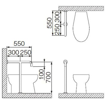 洋風トイレ手摺 ミヤコ