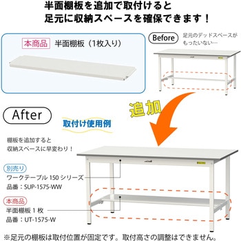 オプション/半面棚板_ワークテーブル150・LABシリーズ用 山金工業